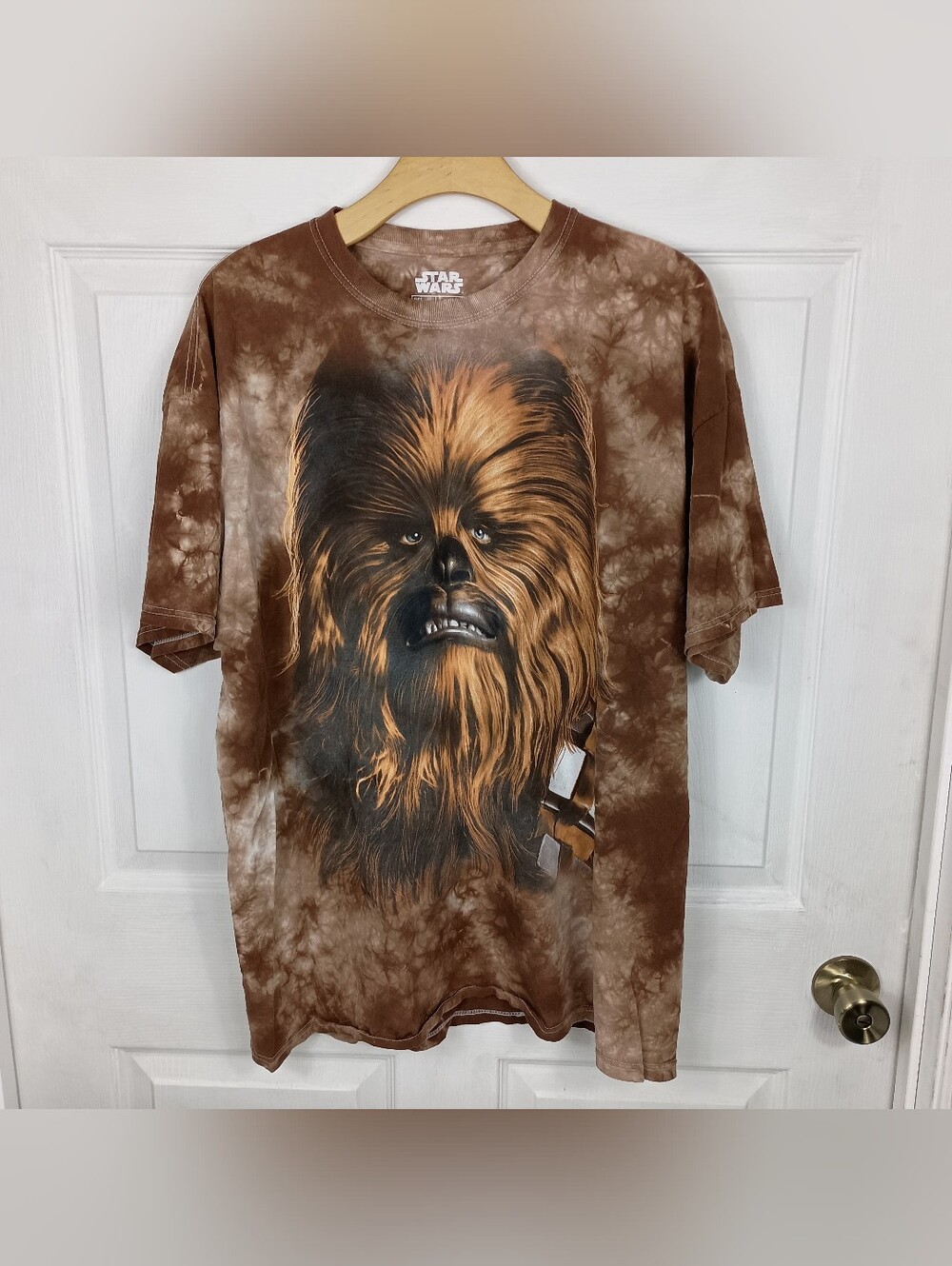 Star Wars Chewbacca T Shirt 2XL Mens Brown Tie Dye Wookie Portrait SS Tee